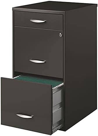 18 inch 3 Drawer Metal File Cabinet with Pencil Drawer Charcoal C1571