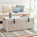White/Brown Rattan Storage Trunk Q4619
