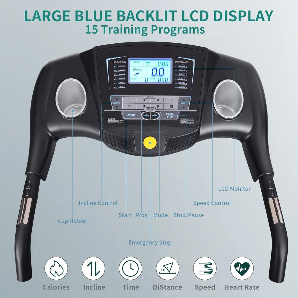 Folding Treadmill with 12-Level Automatic Incline V7807