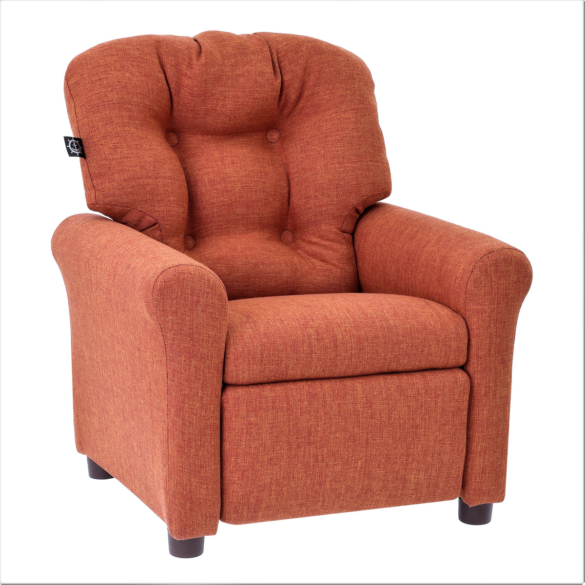 Kids Recliner Chair Polyester Linen Retro Orange L8848
