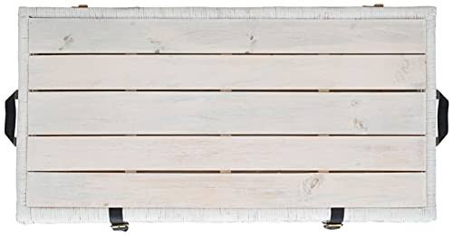 White/Brown Rattan Storage Trunk Q4619