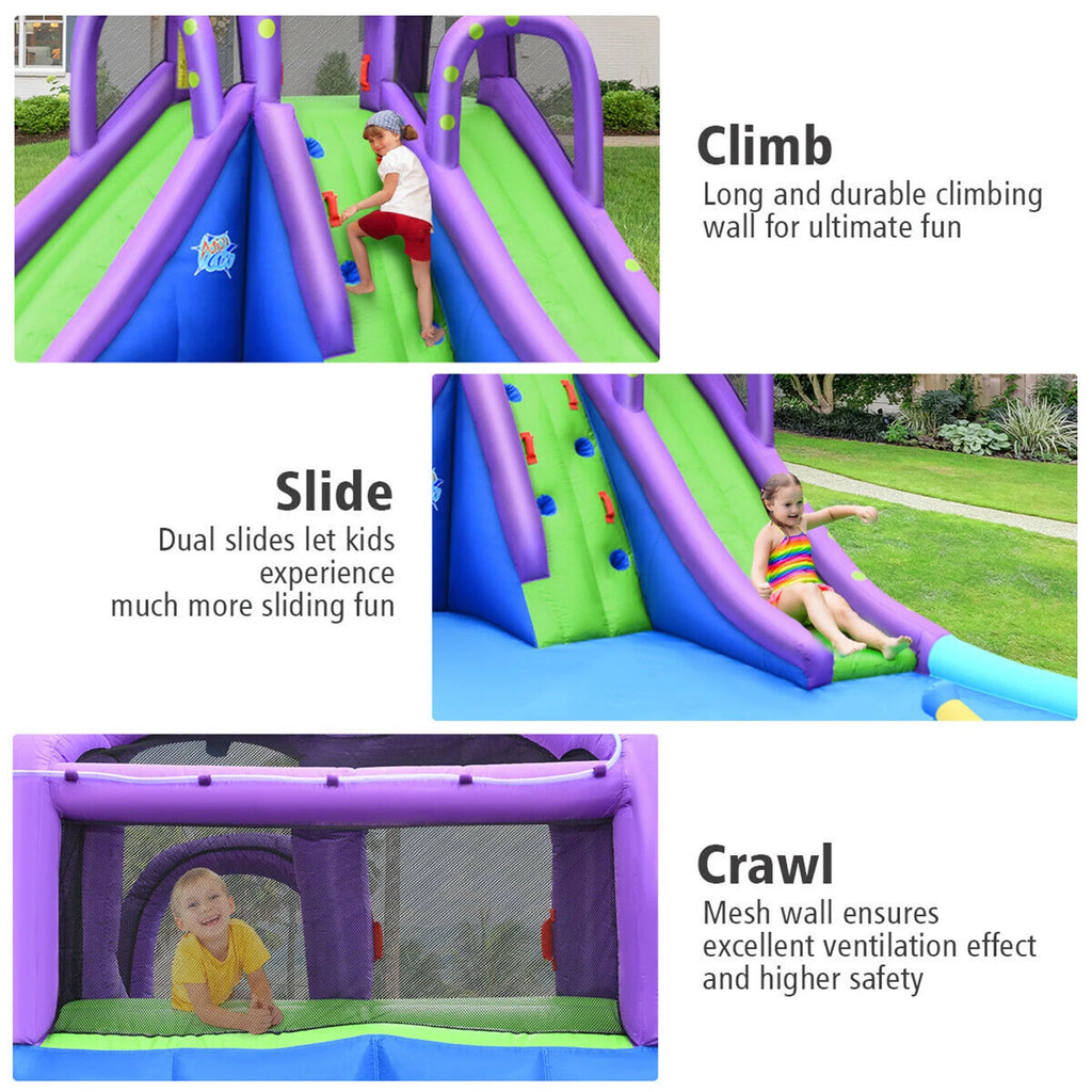 Inflatable Water Park Bounce House with Dual Slide Climbing Wall P871893