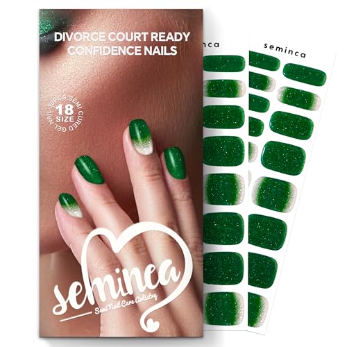 Semi Cured Gel Nail Strips with Sparkling Xmas Designs M91156