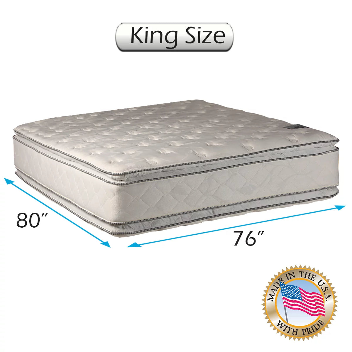 King Size Plush Eurotop Mattress with Mattress Cover Q7857