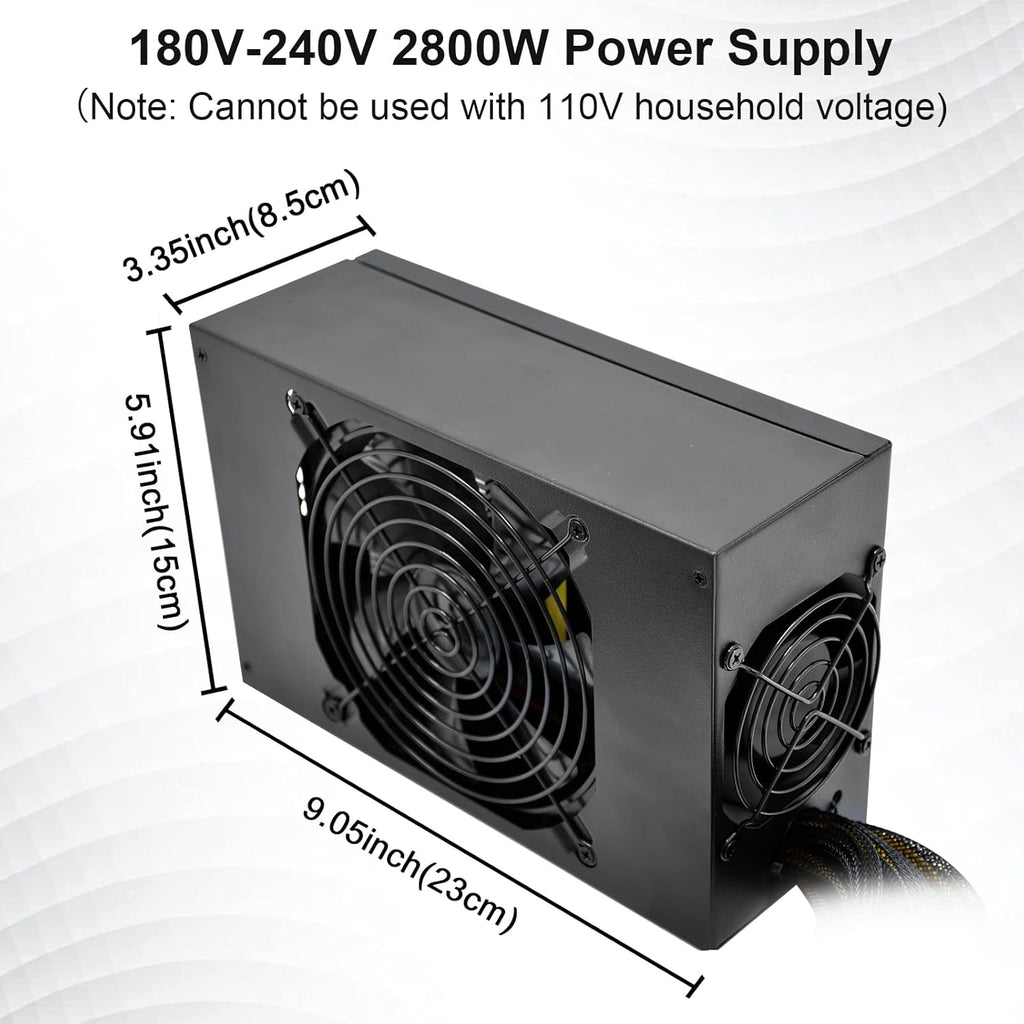 2800W ATX Mining Power Supply for 8 GPU Mining Rig PSU F838856