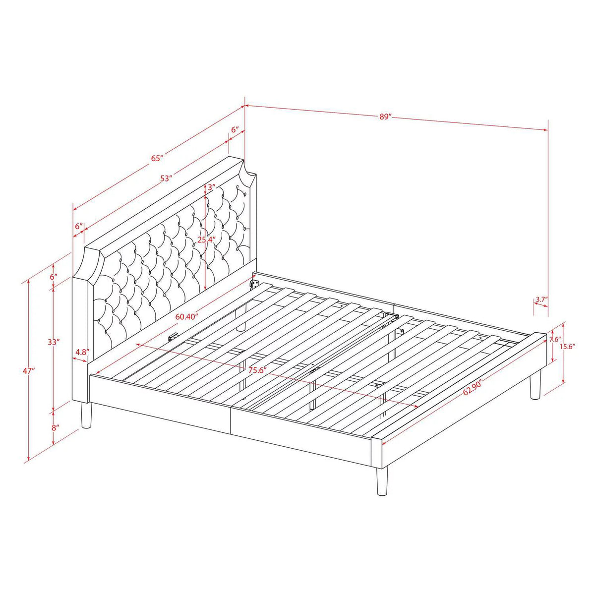 3-Piece Wood Queen Bedroom Set K71215