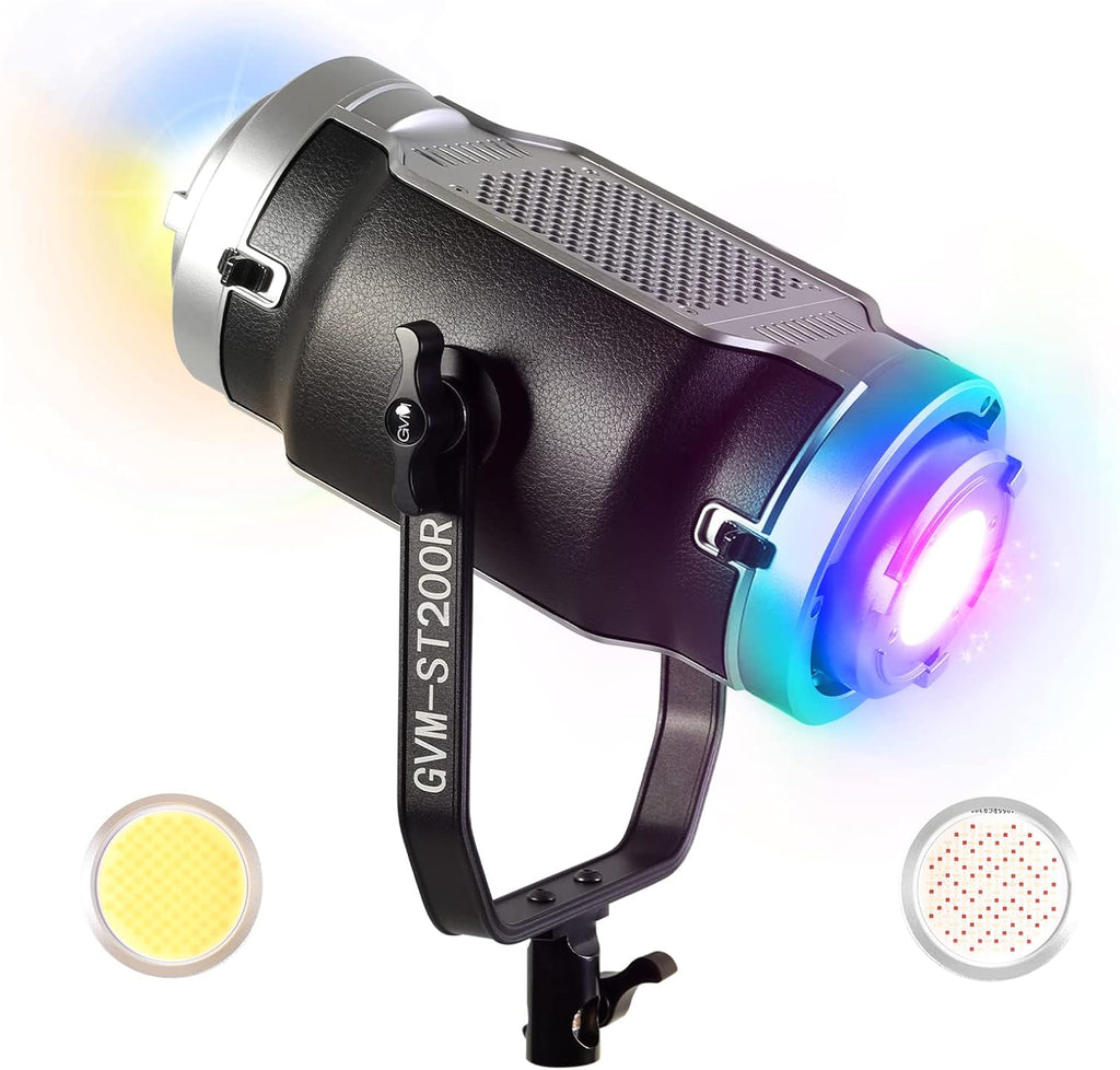 Dual Head Video Light 200W Bi-Color Continuous Lighting with Bowens, V-Mount, DMX, RGB, CRI97, 2700-7500K M212577