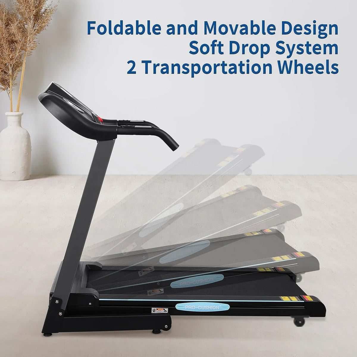 Folding Treadmill with 12-Level Automatic Incline V7807