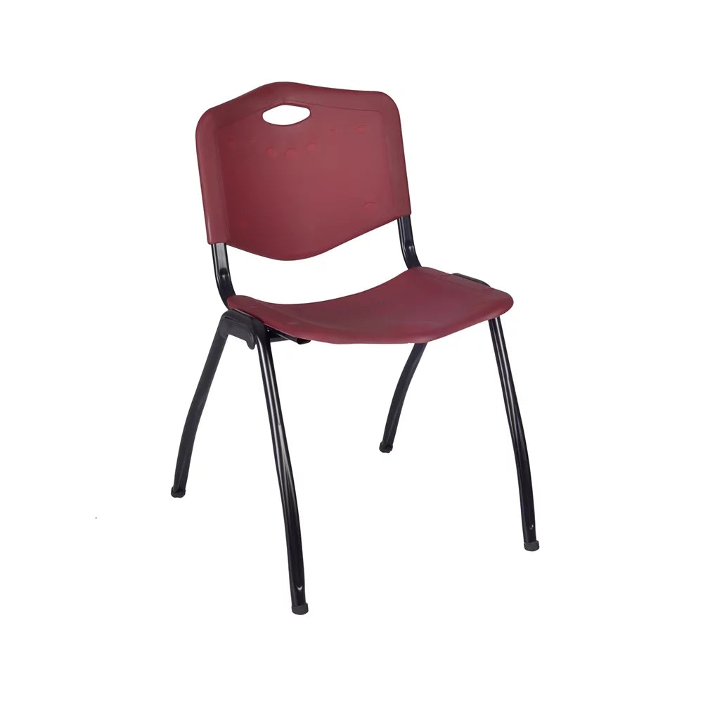 42" Square Breakroom Table & 4 Stack Chairs E45787