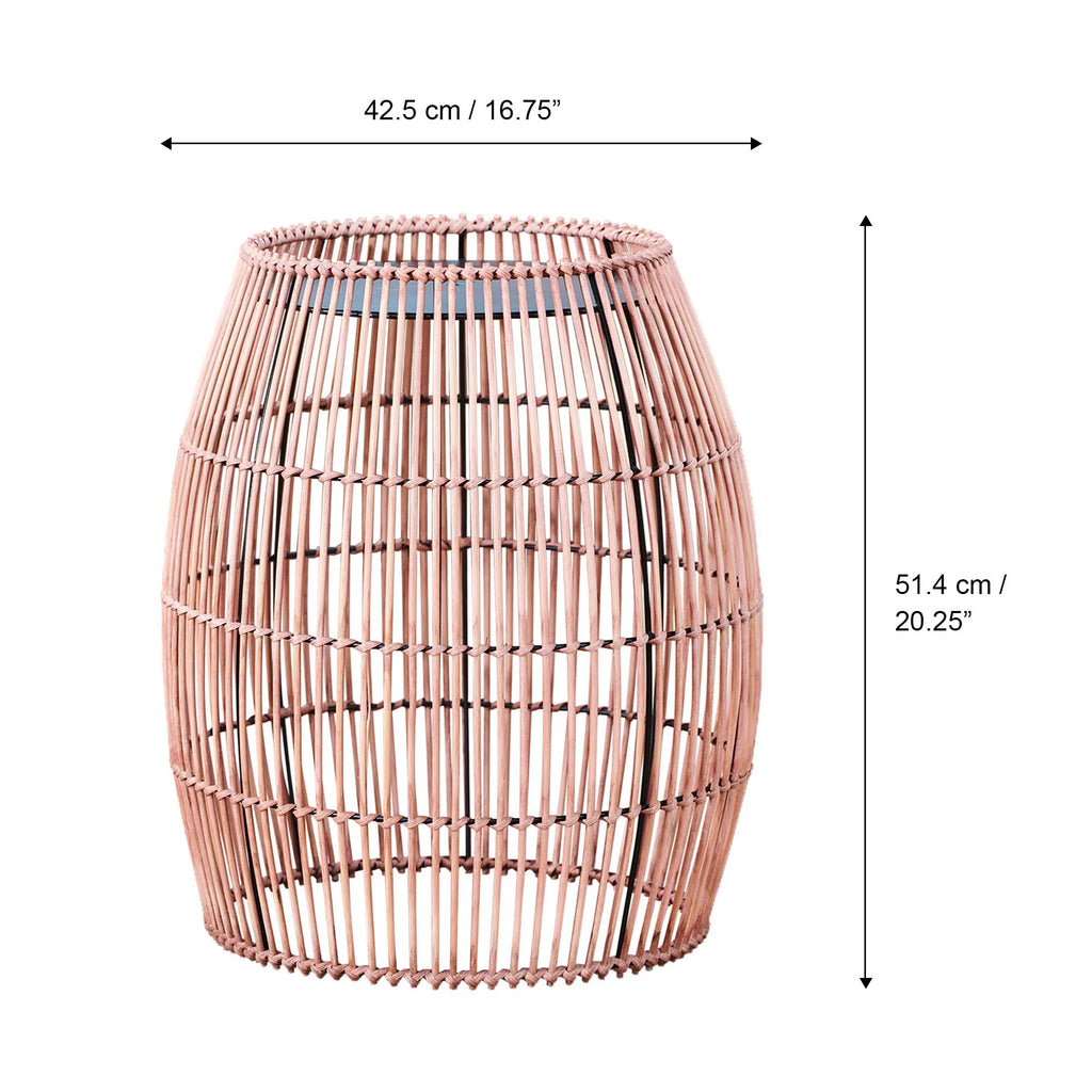 Patio Bamboo Side Table with Iron Tabletop Z48777