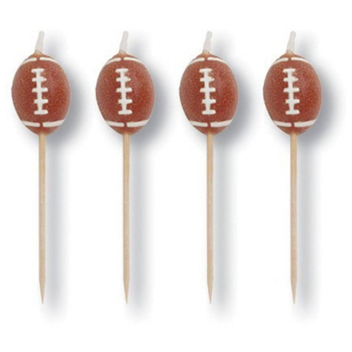 Molded Wax Football Cupcake Pick Candles E274