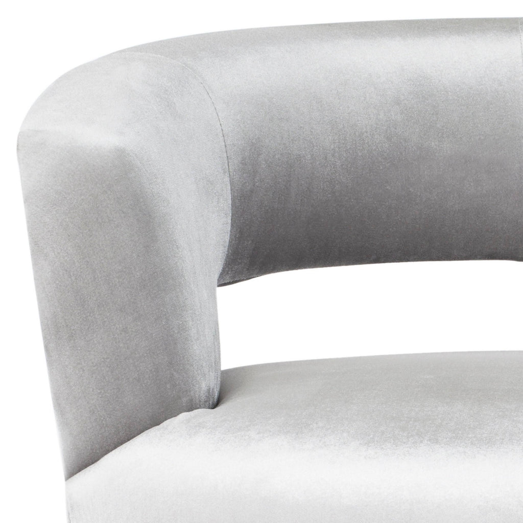 Light Grey Velvet Accent Chair K957