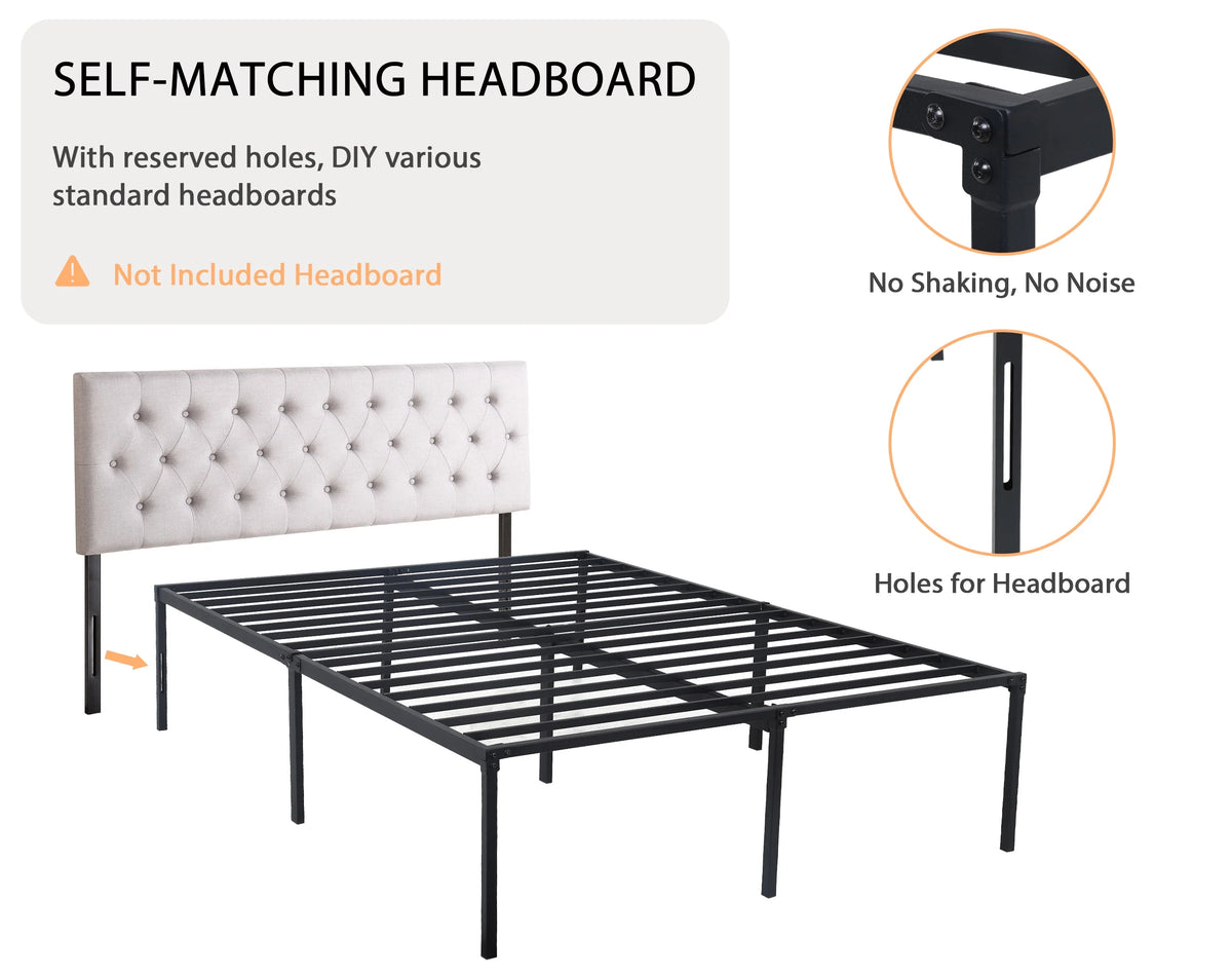 King Size 18 Inch Metal Platform Bed Frame M1460