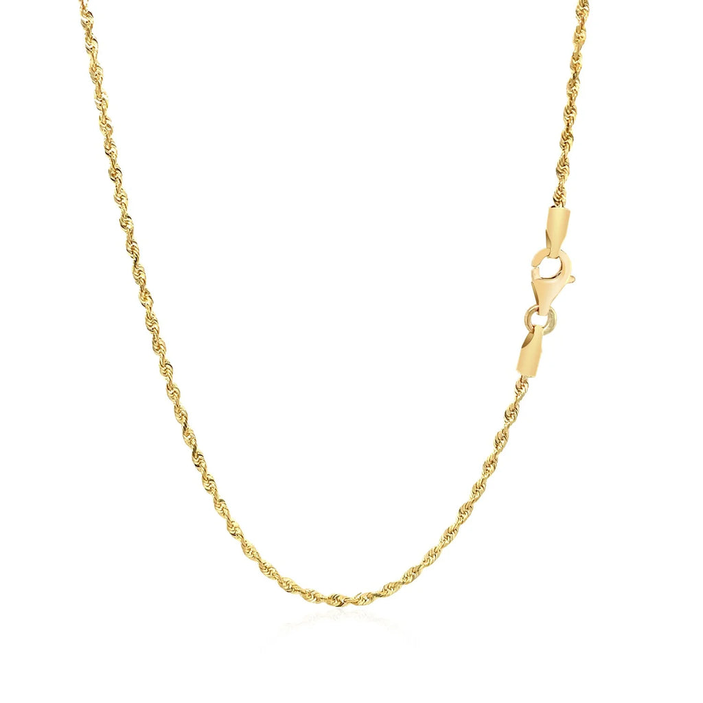14K Yellow Gold Solid Diamond Cut Rope Chain 16'' G514