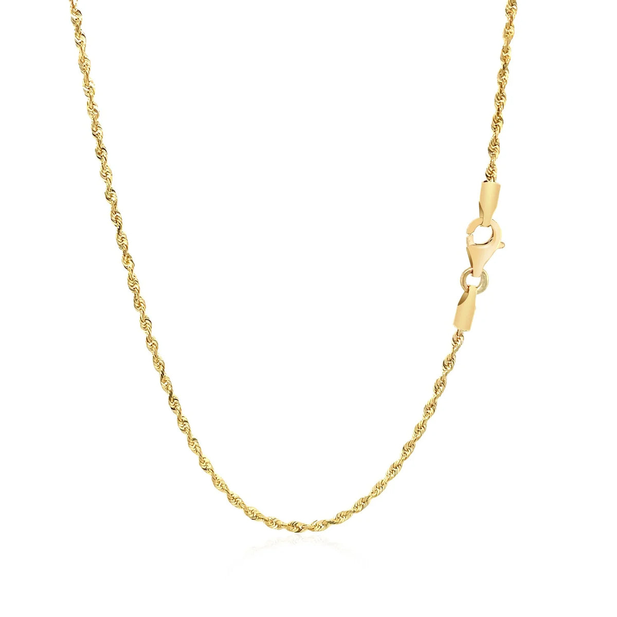 14K Yellow Gold Solid Diamond Cut Rope Chain 16'' G514