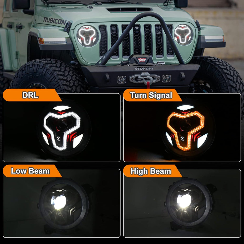 9 inch LED Headlights with DRL Turn Signal Light B7521