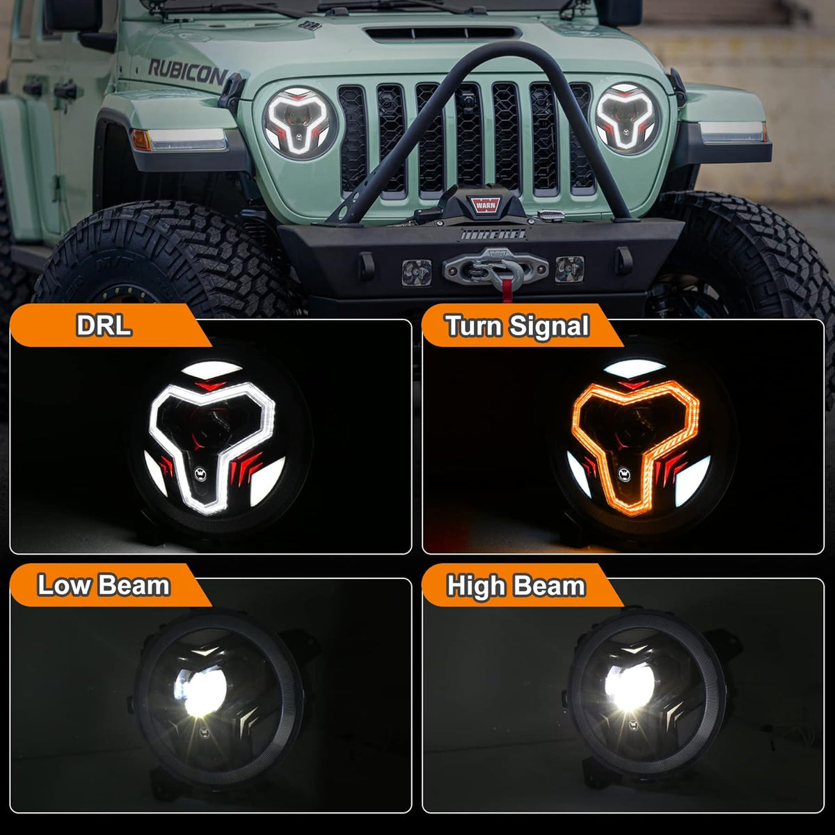 9 inch LED Headlights with DRL Turn Signal Light B7521