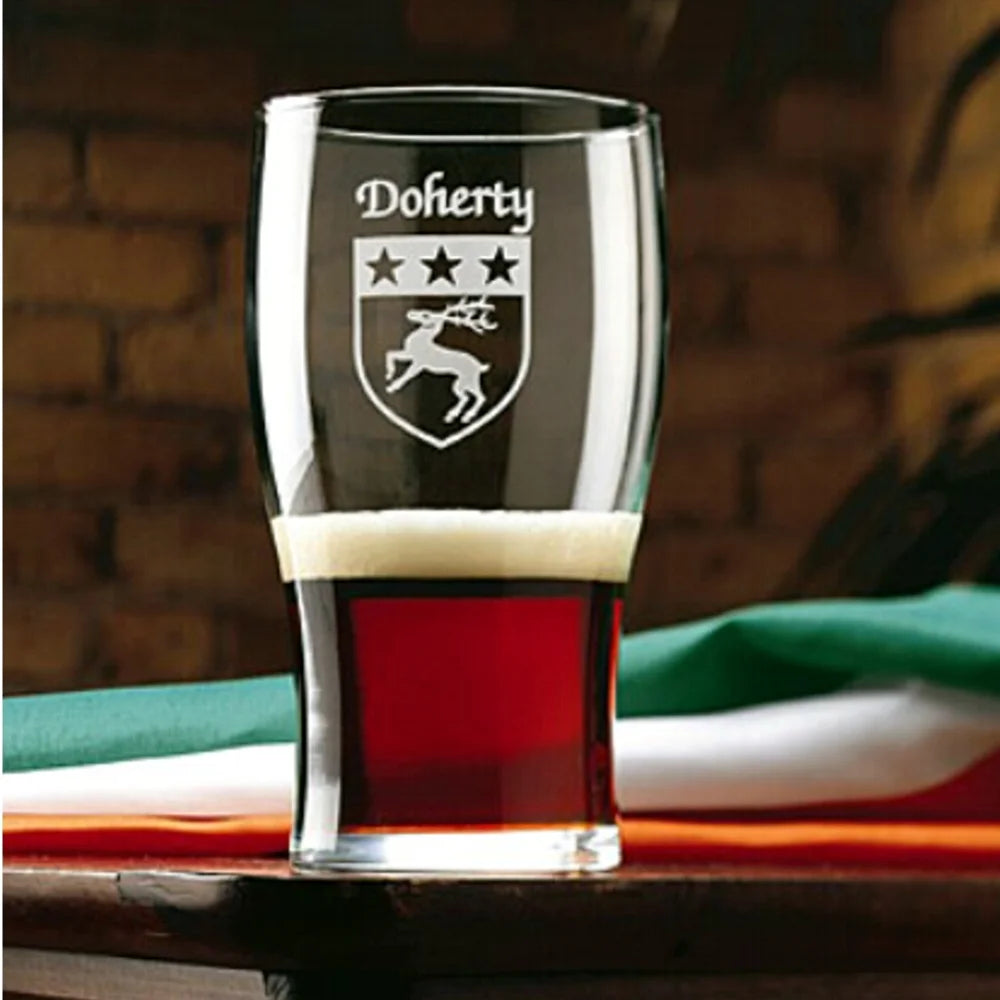 Irish Coat of Arms Tavern Glasses Set of 4 R531