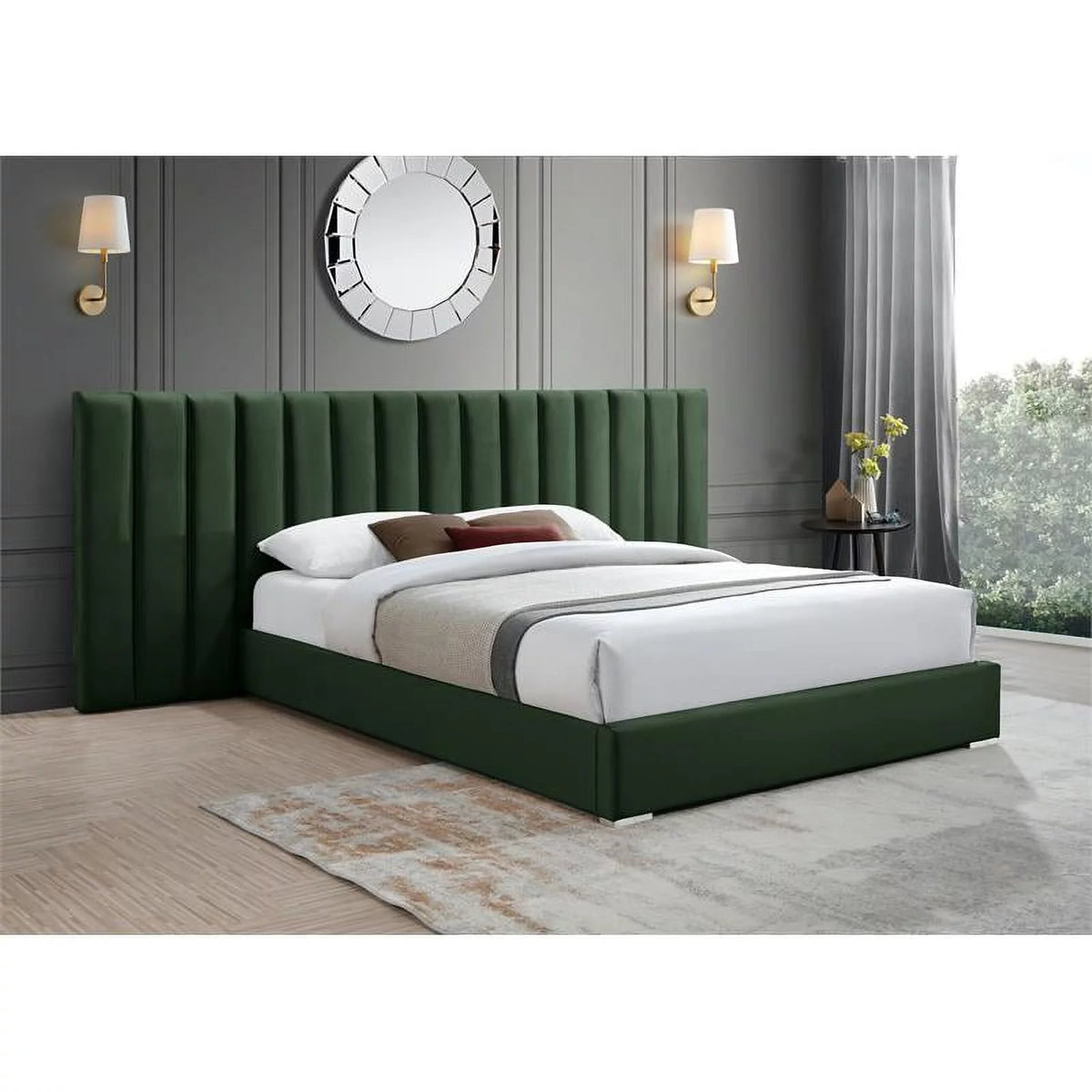 Green Velvet King Bed G515