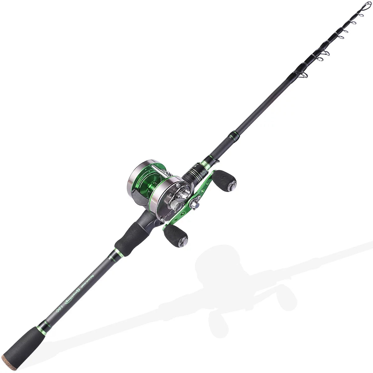 Telescopic Casting Rod and Baitcast Reel Fishing Combo D436088