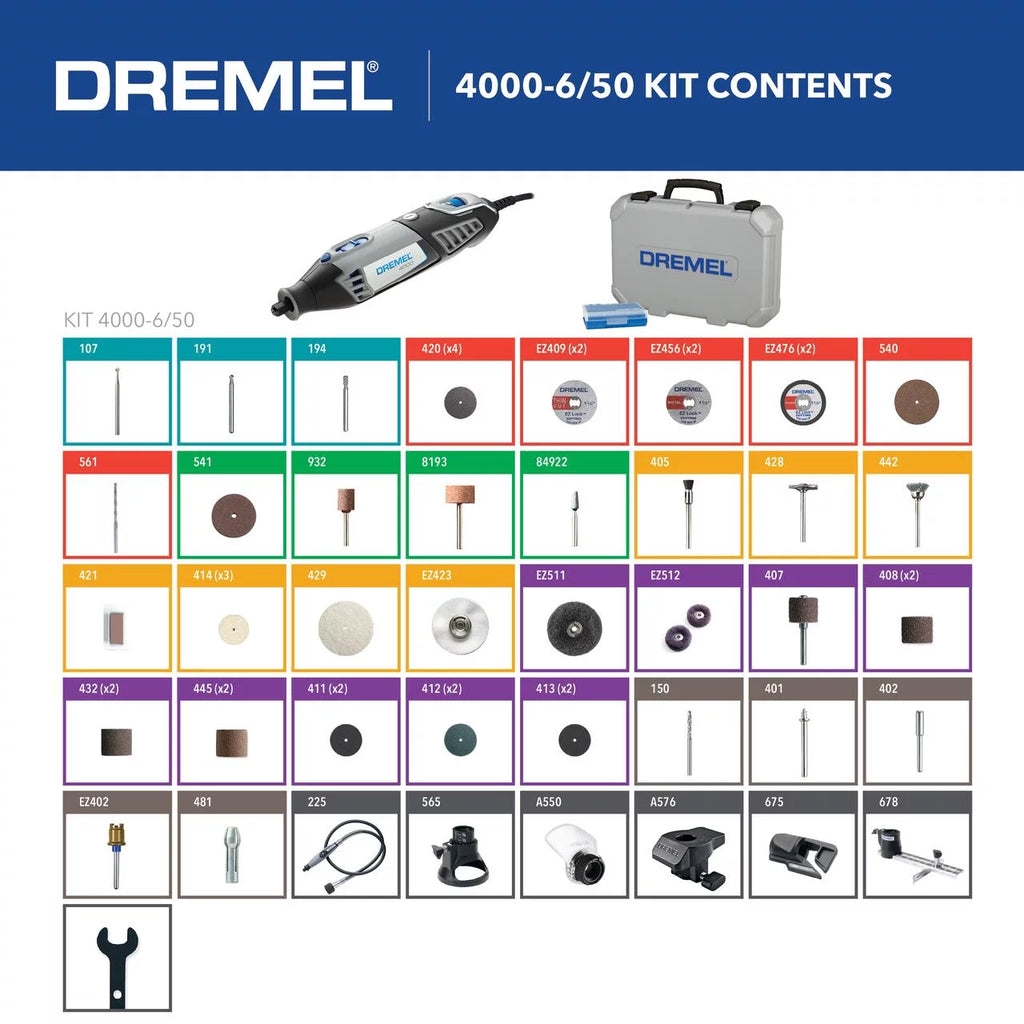 Rotary Tool Kit with Attachments and Carrying Case I741