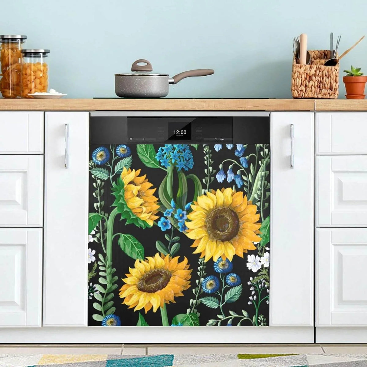 Botanical Sunflower Dishwasher Magnet Cover 23"Wx26"H B7212