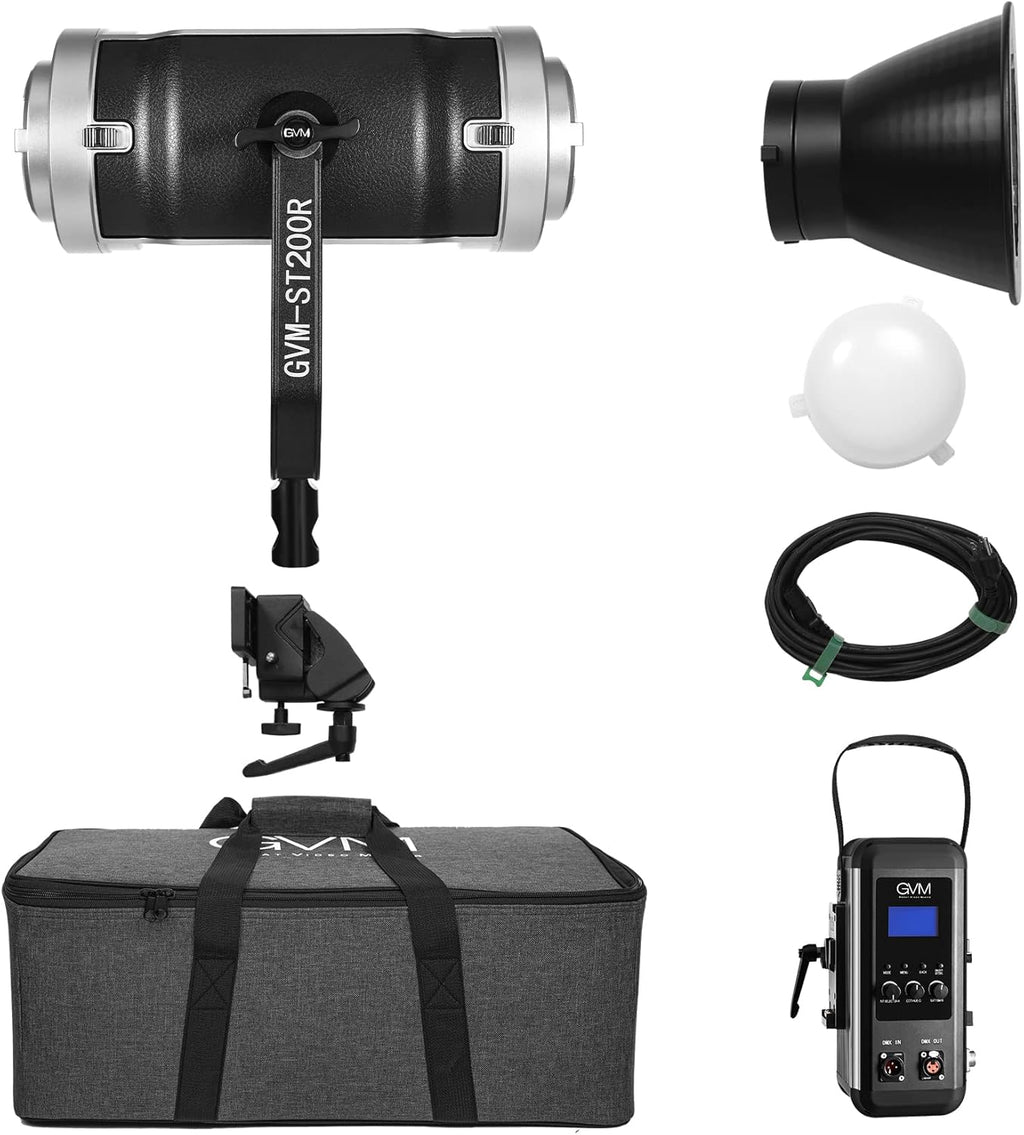 Dual Head Video Light 200W Bi-Color Continuous Lighting with Bowens, V-Mount, DMX, RGB, CRI97, 2700-7500K M212577