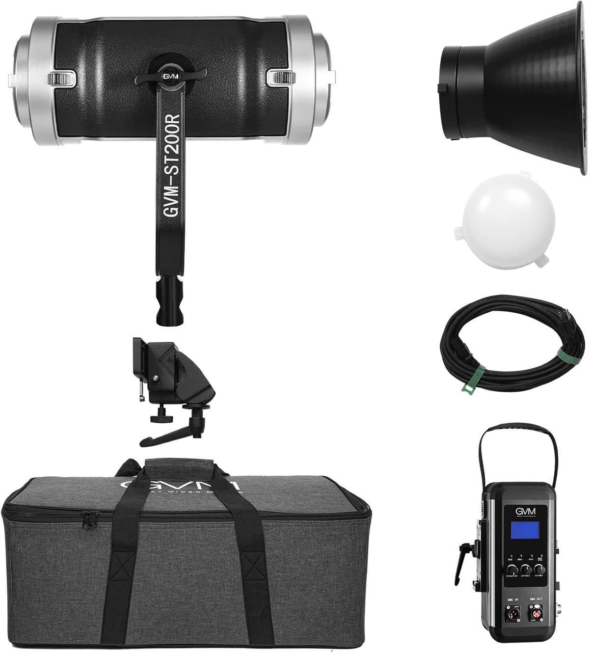 Dual Head Video Light 200W Bi-Color Continuous Lighting with Bowens, V-Mount, DMX, RGB, CRI97, 2700-7500K M212577