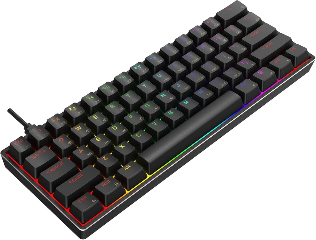 GK61 Mechanical Gaming Keyboard, 61 Keys Aluminum Case PBT Keycap Hot Swappable RGB Backlight U44719