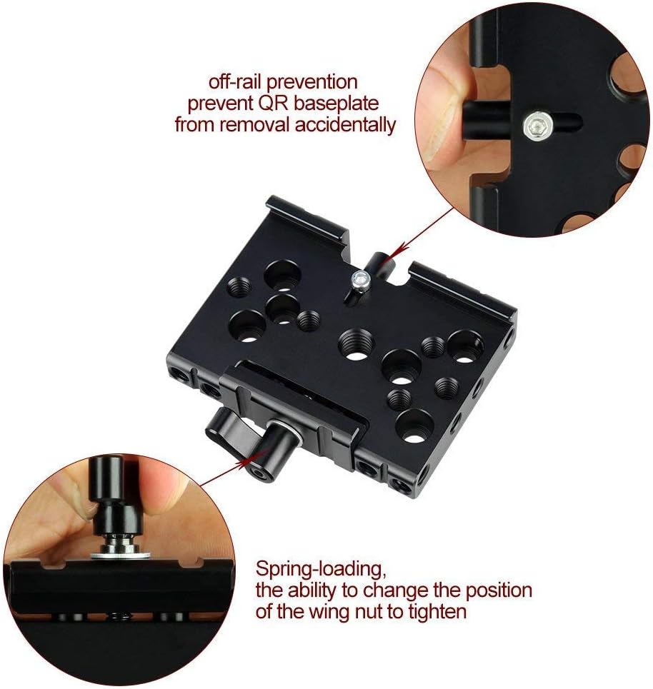 15mm Rail Riser Rig System Quick Release Base Kit with QR Plate Rod Riser Clamp Short Rods S798