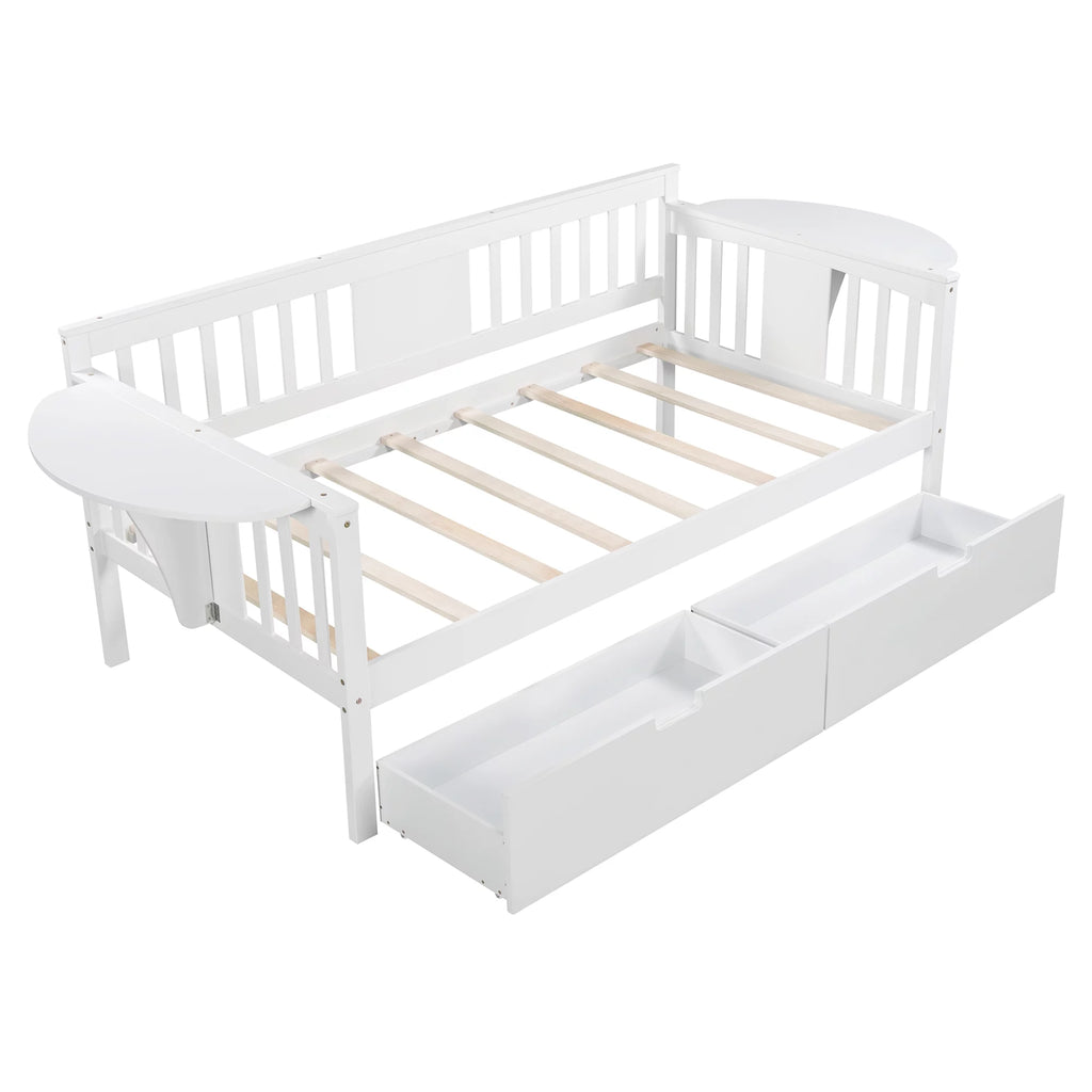 Twin Size White Daybed with Two Drawers E450858