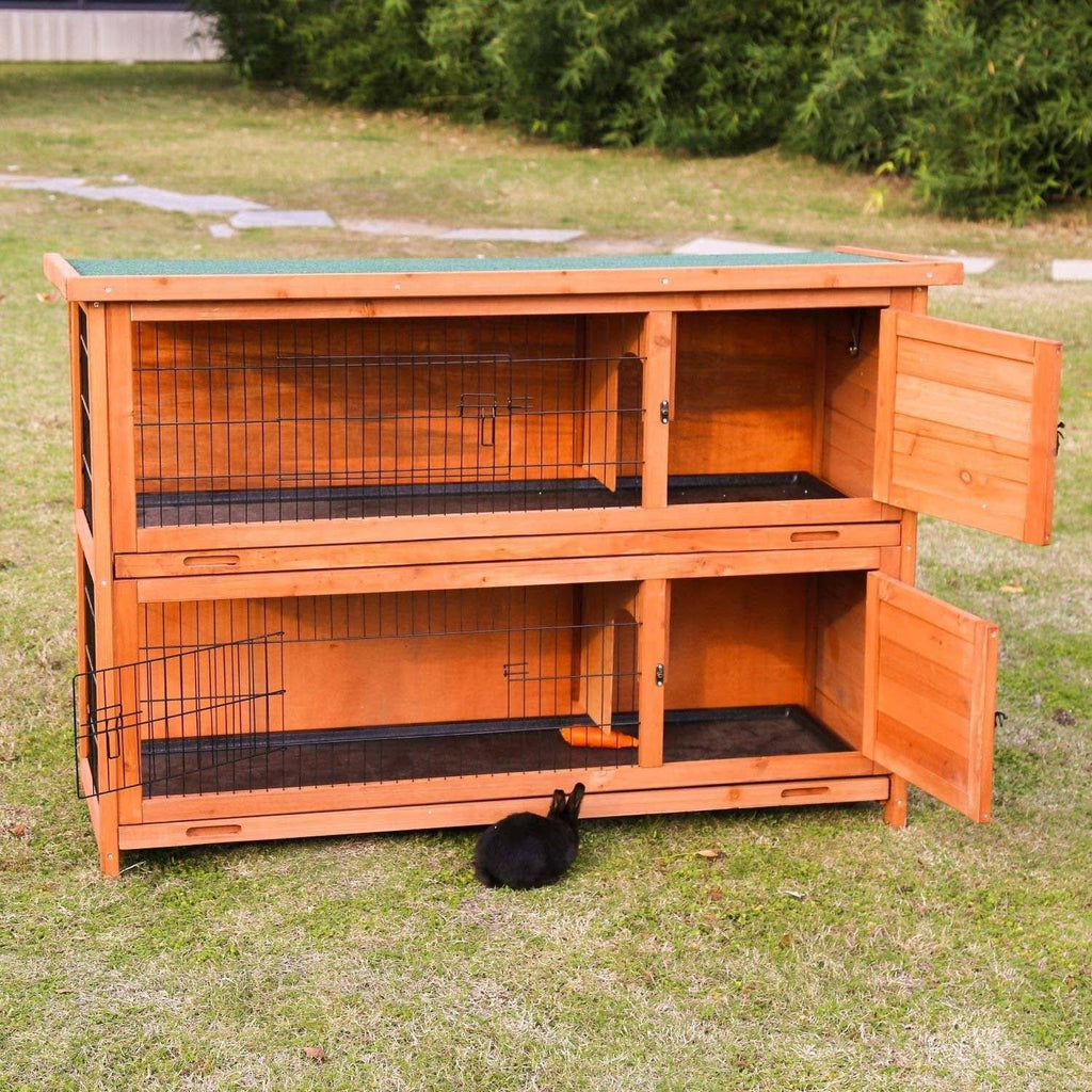 Wooden Rabbit Hutch Bunny Cage Small Animal Pet Cage G56348