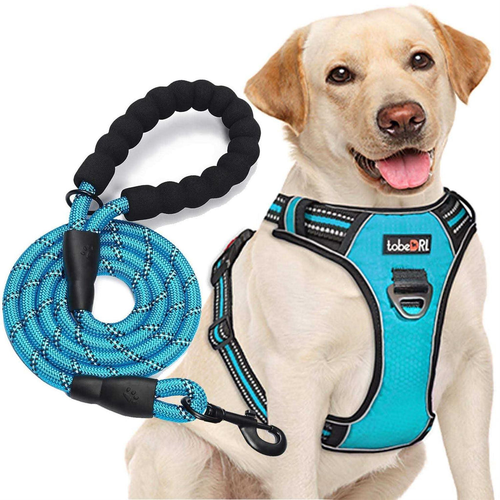 Adjustable Reflective Oxford Dog Harness with 5ft Dog Leash N101