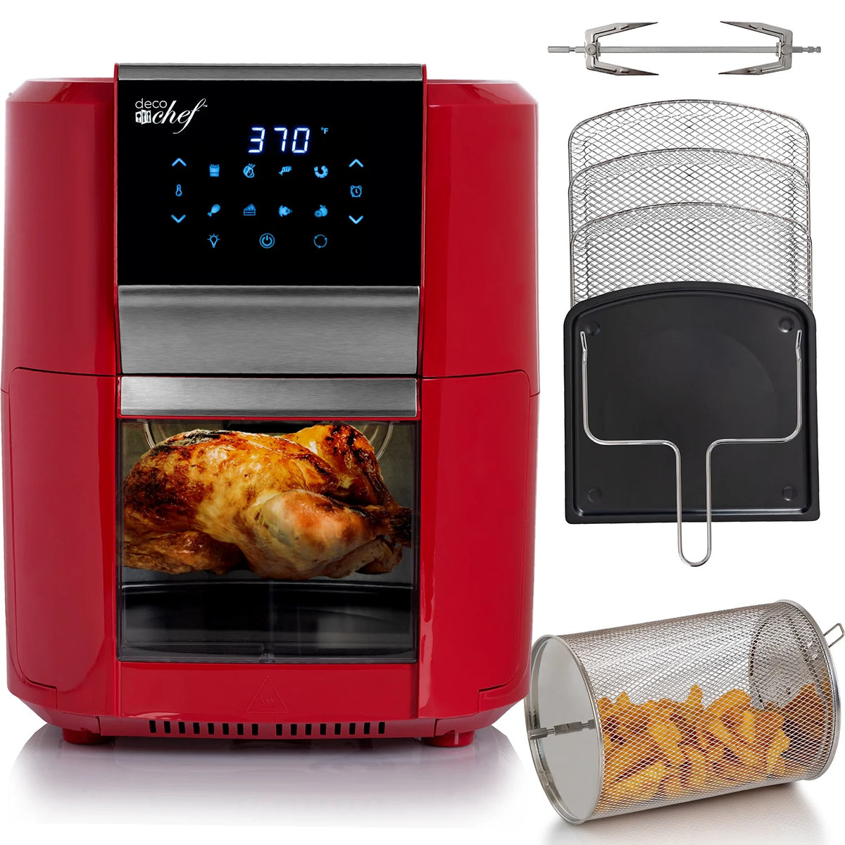 12.7 QT Digital Air Fryer Oven with 3 Roasting Racks T2644