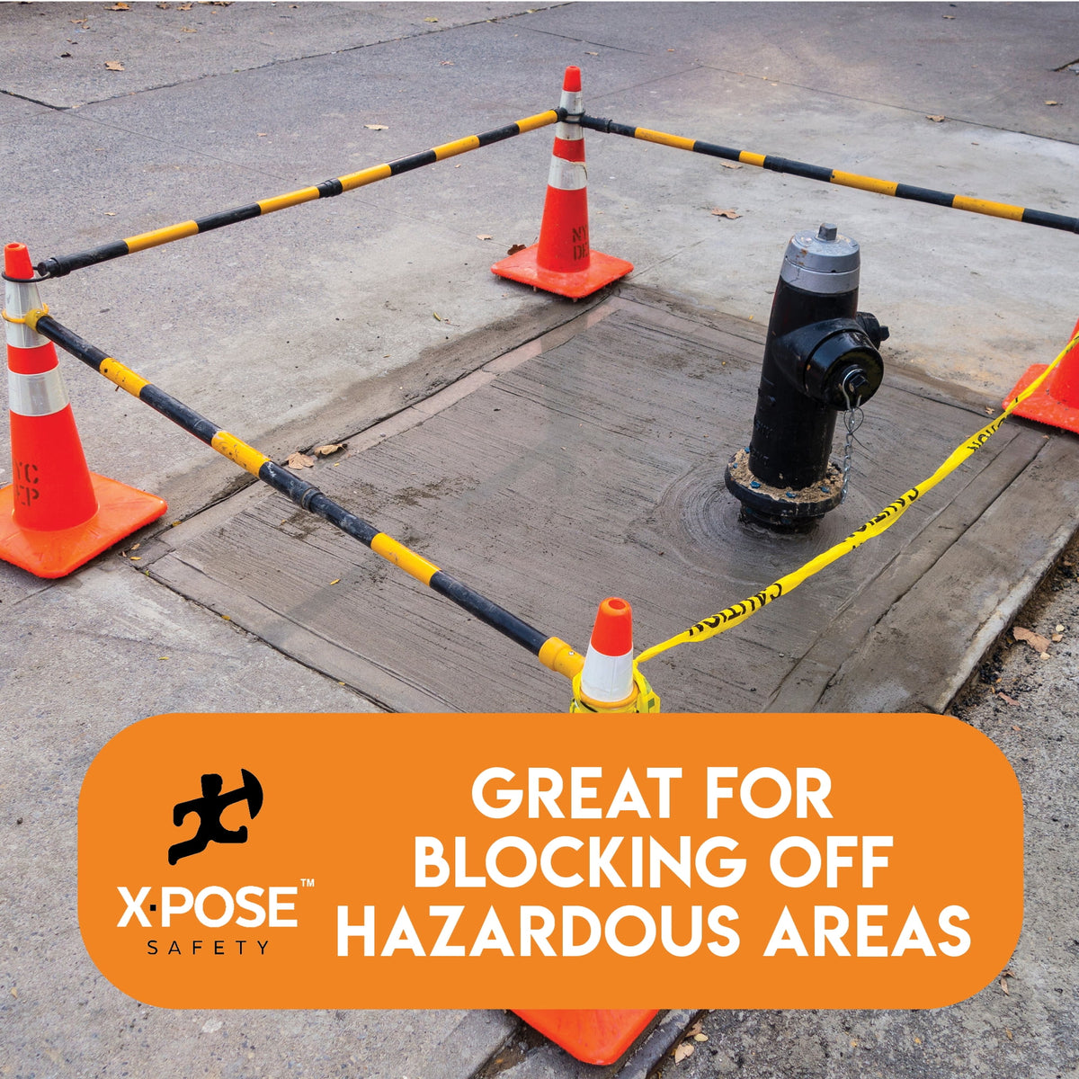 Yellow and Black Retractable Safety Barrier Barricade R99529