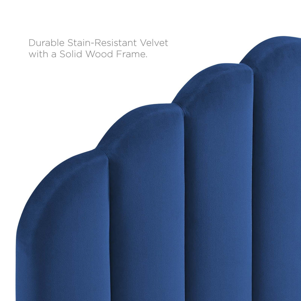 King California King Velvet Headboard Navy D1481