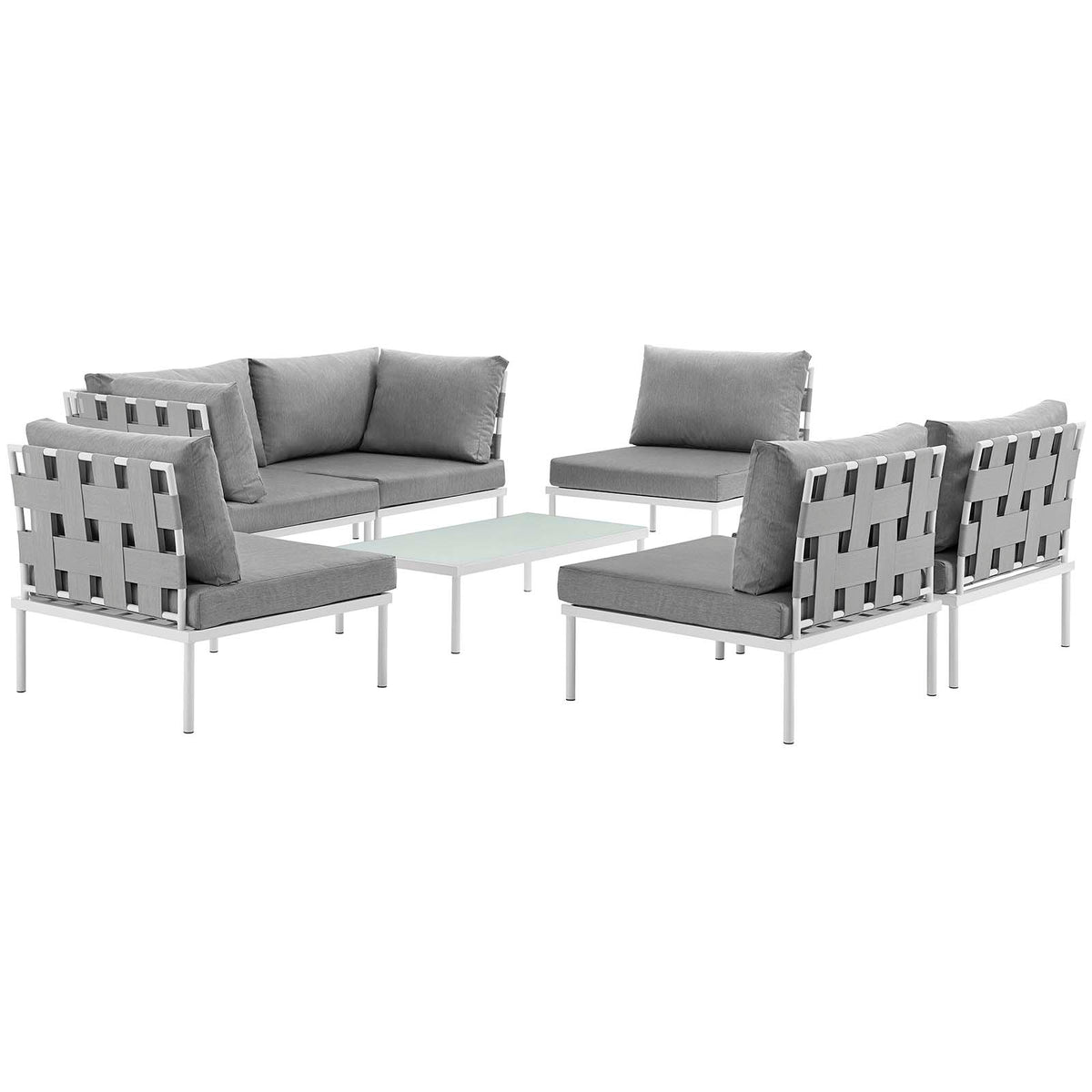 7 Piece Outdoor Patio Aluminum Sectional Sofa Set R974781