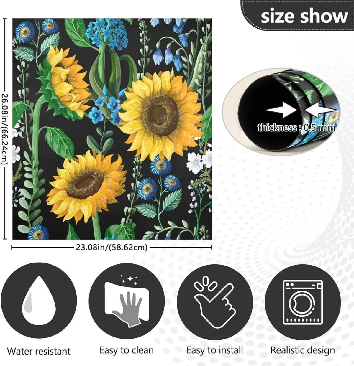 Botanical Sunflower Dishwasher Magnet Cover 23"Wx26"H B7212
