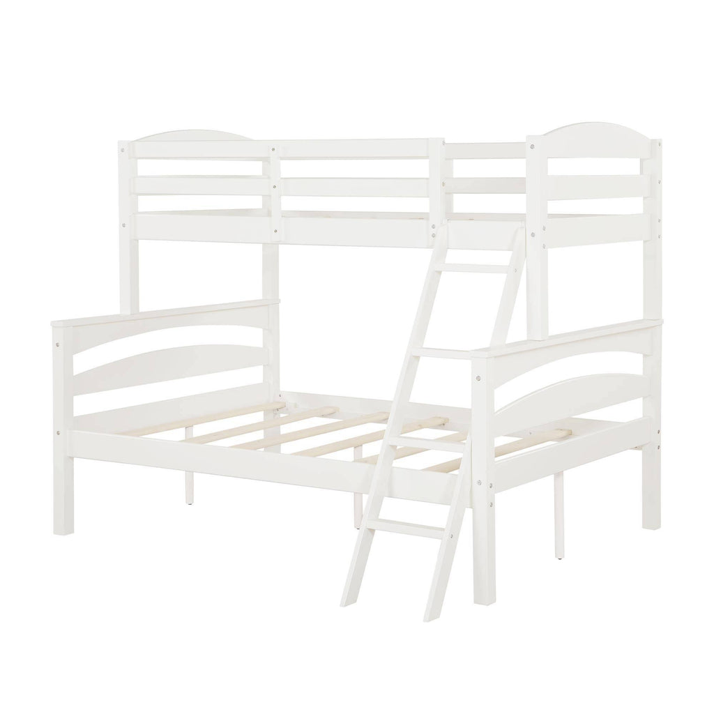 White Twin Over Full Wood Bunk Bed Frame D5640