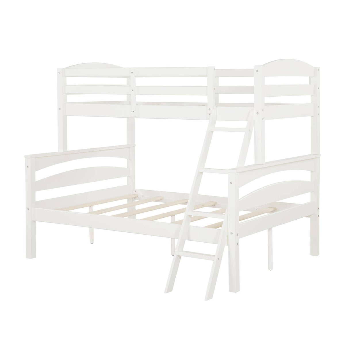 White Twin Over Full Wood Bunk Bed Frame D5640
