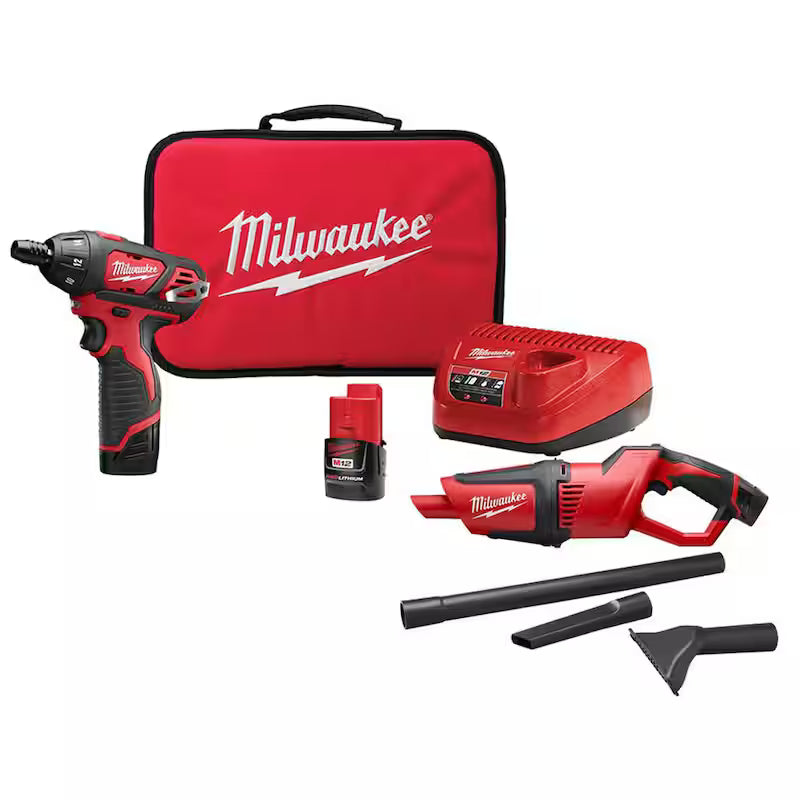 12V Cordless 1/4 in. Hex Screwdriver Kit with Compact Vacuum W11614