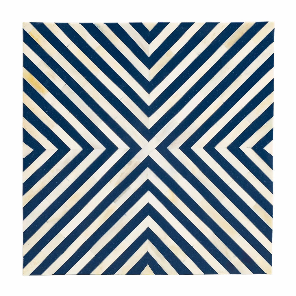 Blue and White Bone Inlay End Table V33815