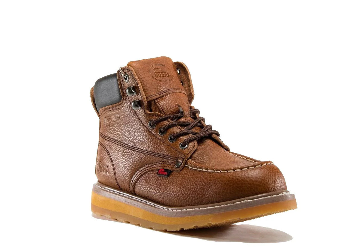 Dark Brown Genuine Leather Work Boots J475