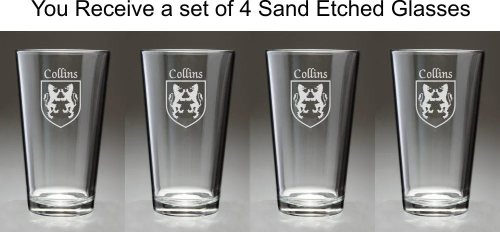 Irish Coat of Arms Pint Glasses Set of 4 O278