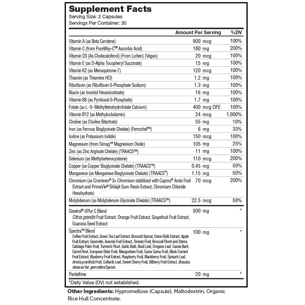 60 Capsules Multivitamin K521