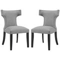 Light Gray Fabric Dining Side Chair Set of 2 J467734