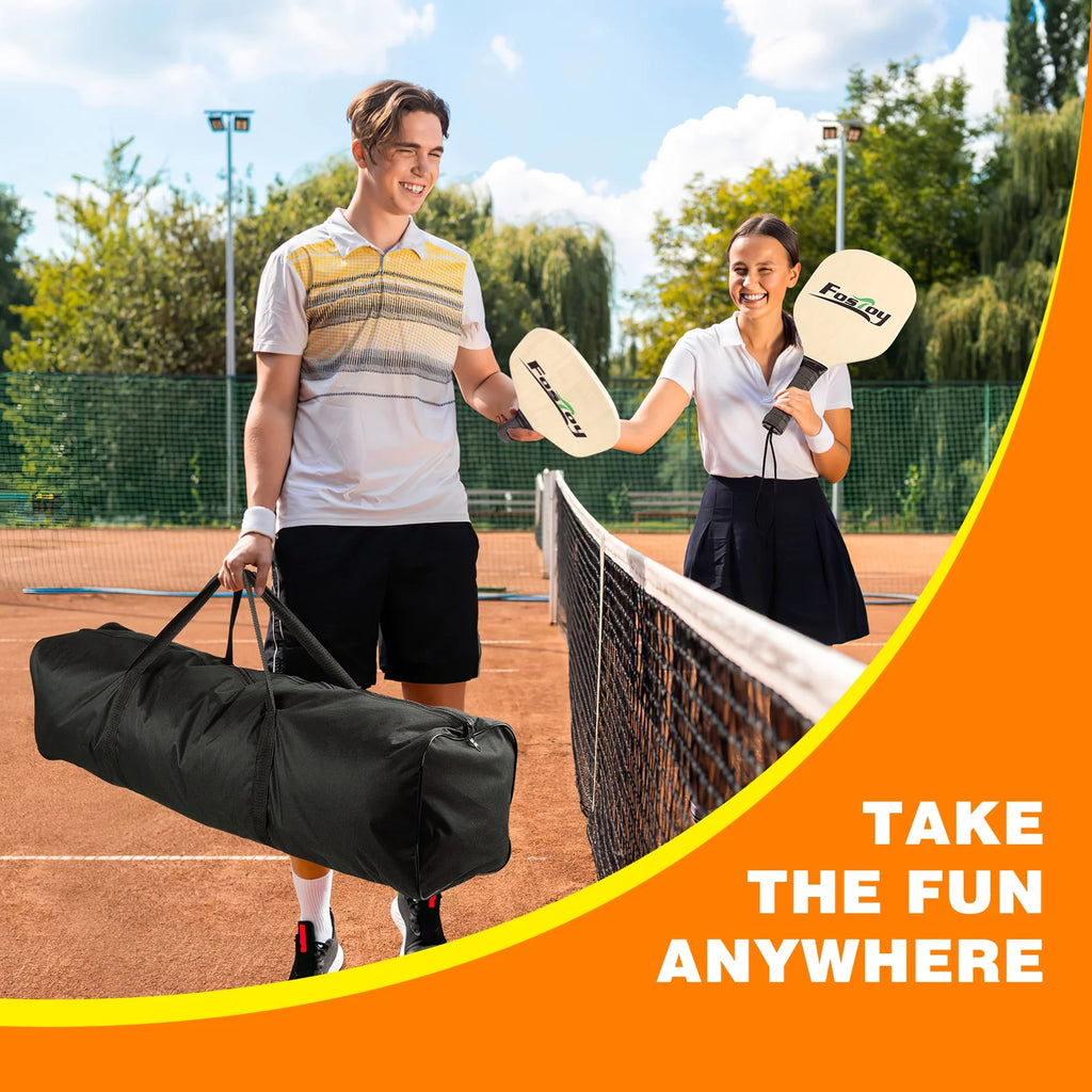 22 ft Portable Pickleball Net Set with Carrying Bag Q955356