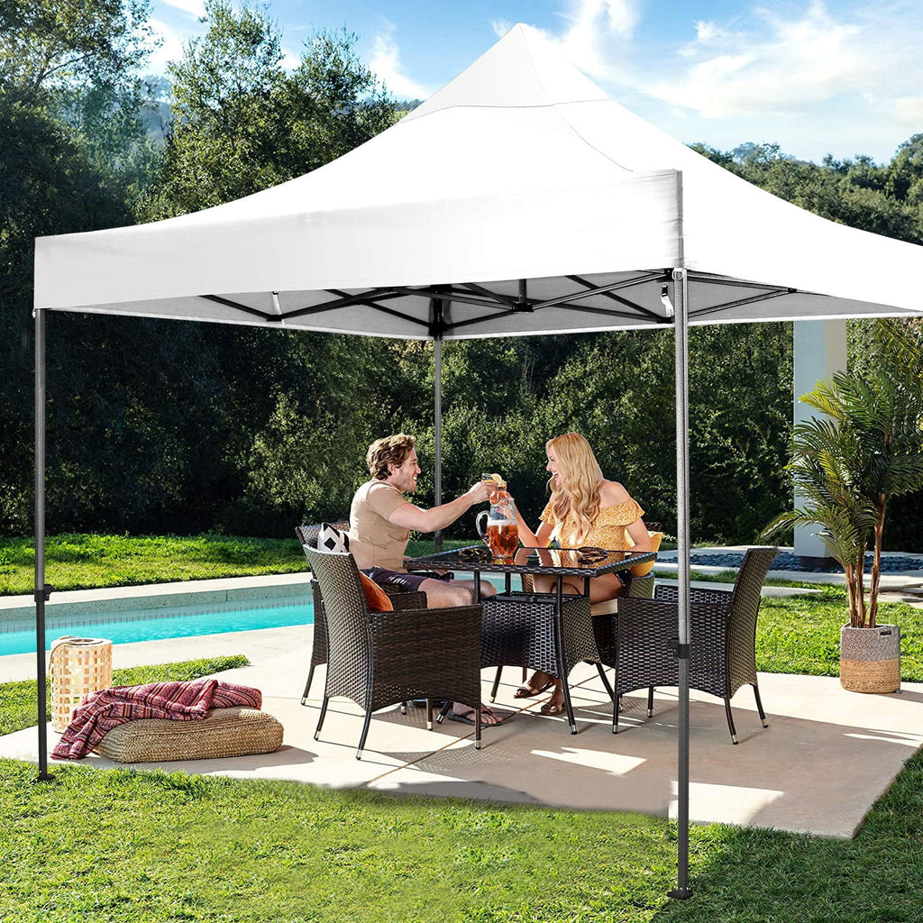 10x10 FT Pop Up Canopy Tent with 4 Removable Sidewalls, Roller Bag and 4 Sandbags, White V220479