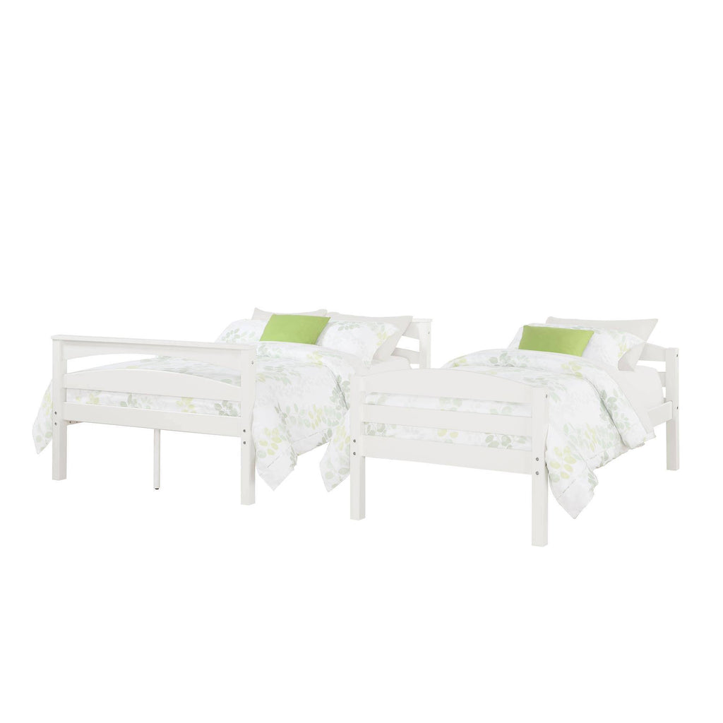 White Twin Over Full Wood Bunk Bed Frame D5640