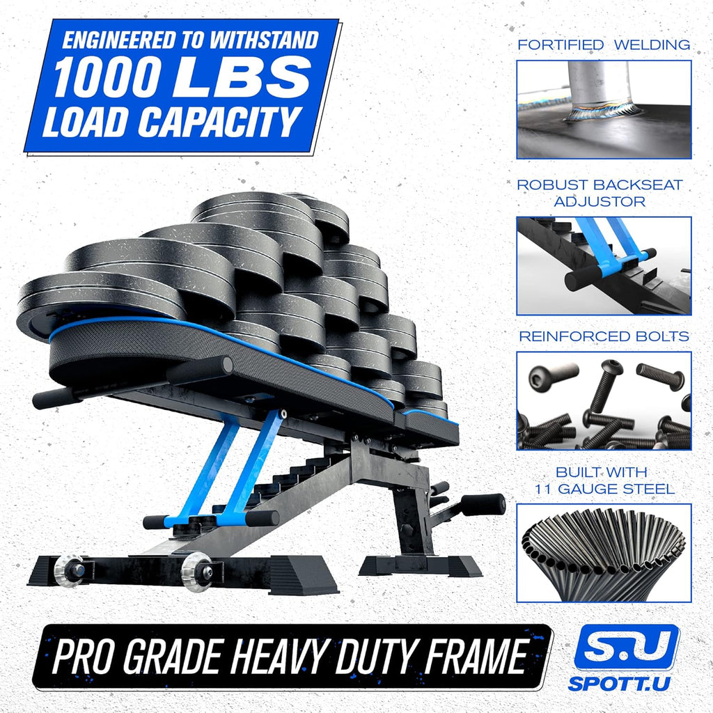 Adjustable Weight Bench Press Foldable Incline Decline Gym Bench Y88177